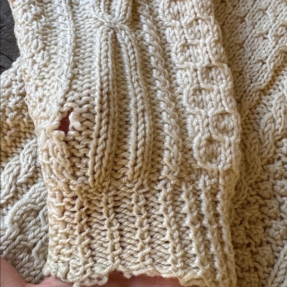 Donegal Tradition vintage Irish fisherman sweater soft wool leather buttons Med - Picture 12 of 15